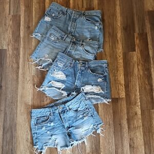 Distressed Denim Women Shorts